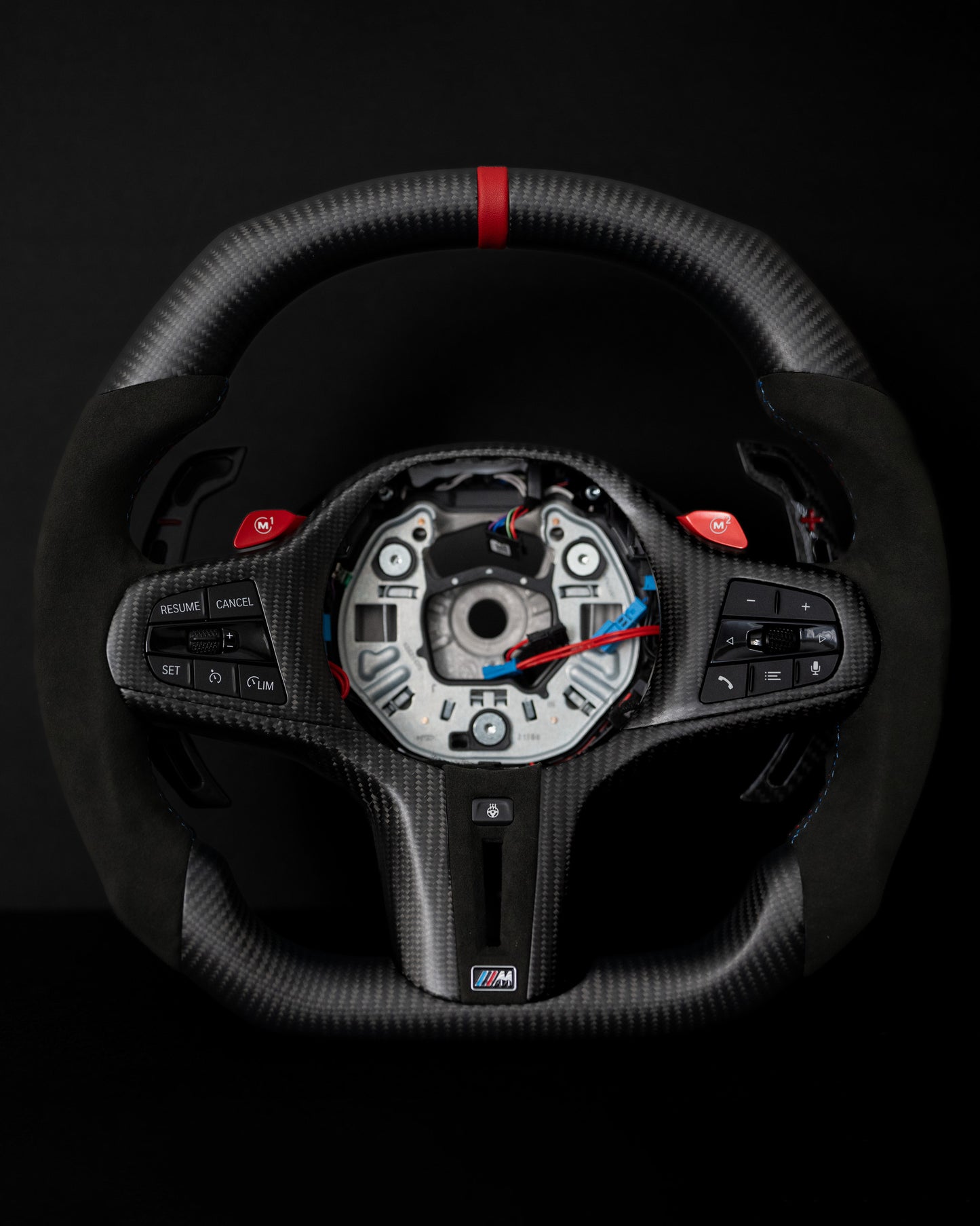 BMW Alcantara Flat Bottom Matte Carbon Fiber Steering Wheel for G Chassis- Carbone's Signature Design for G20 G30 G80 G82 M3 M4 M2 M340i - iCBL