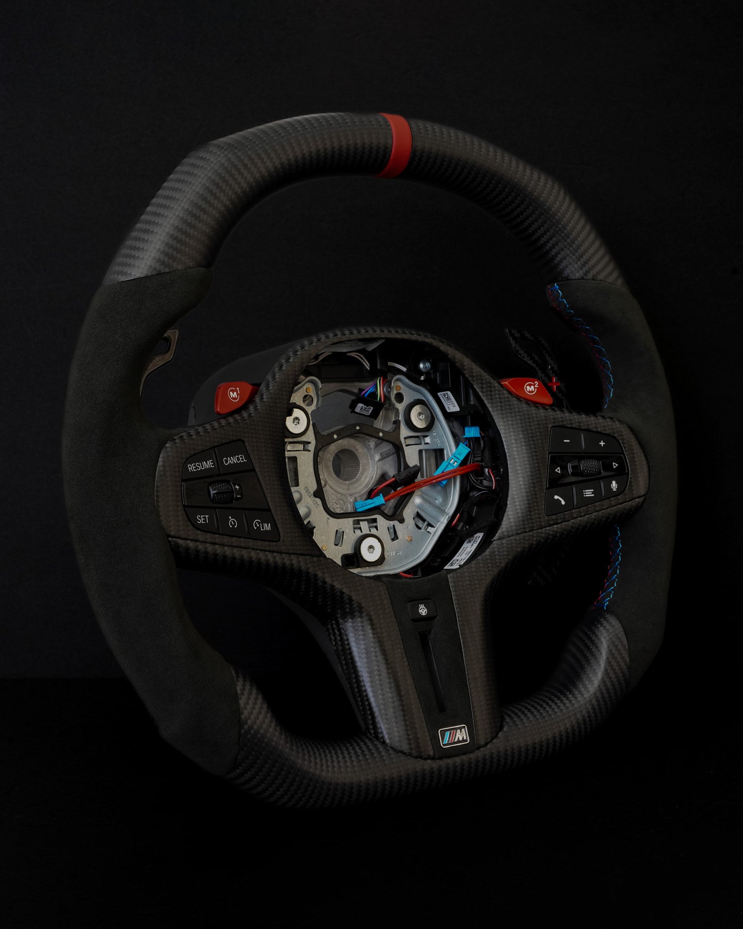 BMW Alcantara Flat Bottom Matte Carbon Fiber Steering Wheel for G Chassis- Carbone's Signature Design for G20 G30 G80 G82 M3 M4 M2 M340i - iCBL