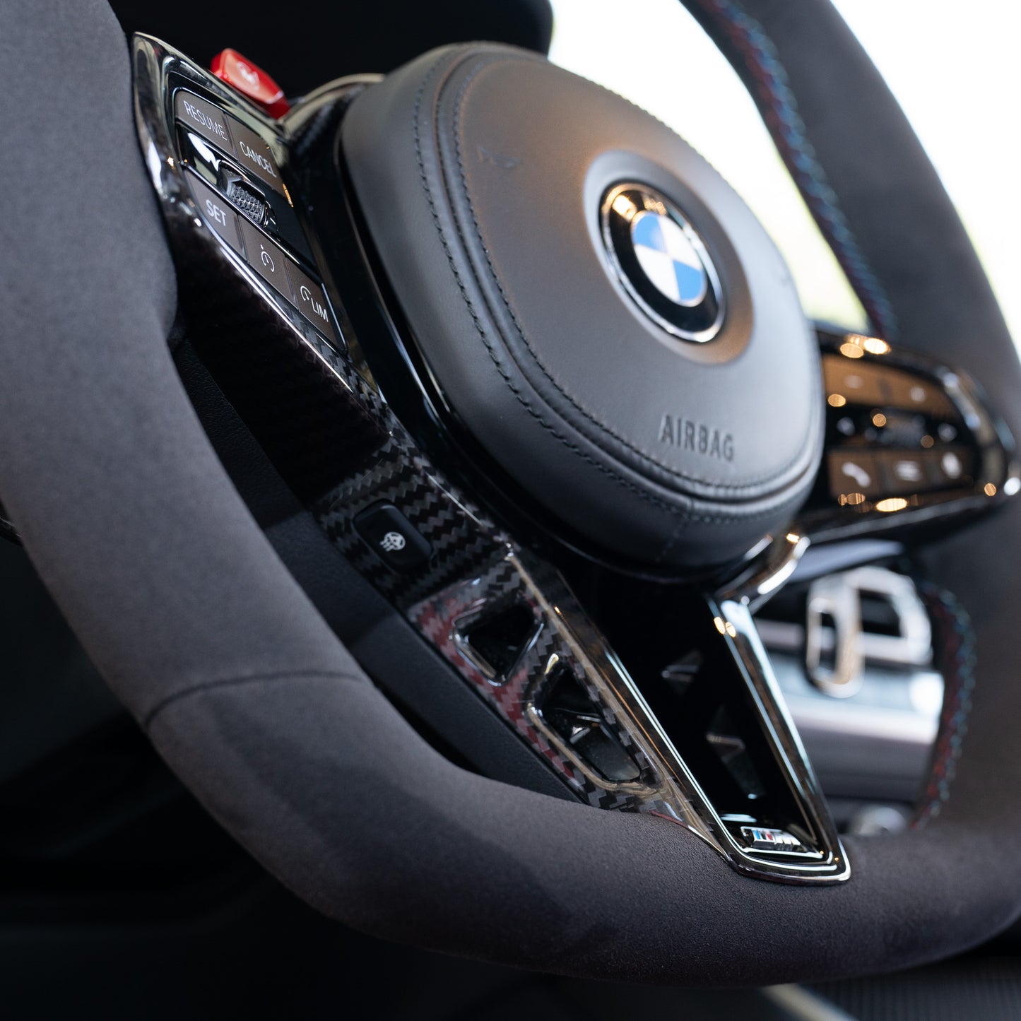 BMW LCI Alcantara Flat Bottom Steering Wheel for G Chassis- CARBONE's CS Signature Design for G20 G30 G80 G82 M3 M4 M2 M340i - iCBL