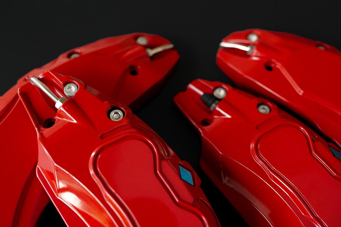 Tesla Model S Brake Caliper Covers Aluminum Front & Rear Red 18-21 (4PCS) - iCBL