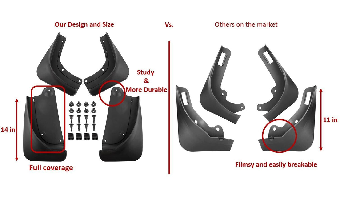 Model Y Tesla Mud Flaps Splash Guards Winter Vehicle Protection No Holes 4 Pcs - iCBL