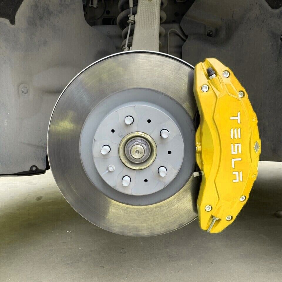 Tesla Model S Brake Caliper Covers Aluminum Front & Rear YELLOW 18-21 (4PCS) - iCBL