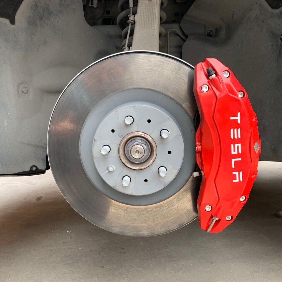 Tesla Model S Brake Caliper Covers Aluminum Front & Rear Red 18-21 (4PCS) - iCBL