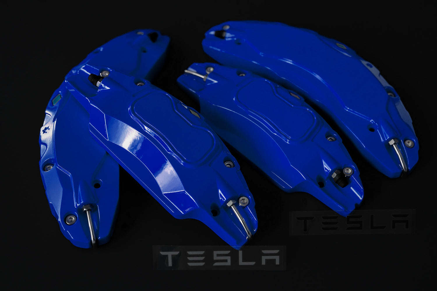 Tesla Model Y Brake Caliper Covers Aluminum Front & Rear Blue 19-23 (4PCS) - iCBL