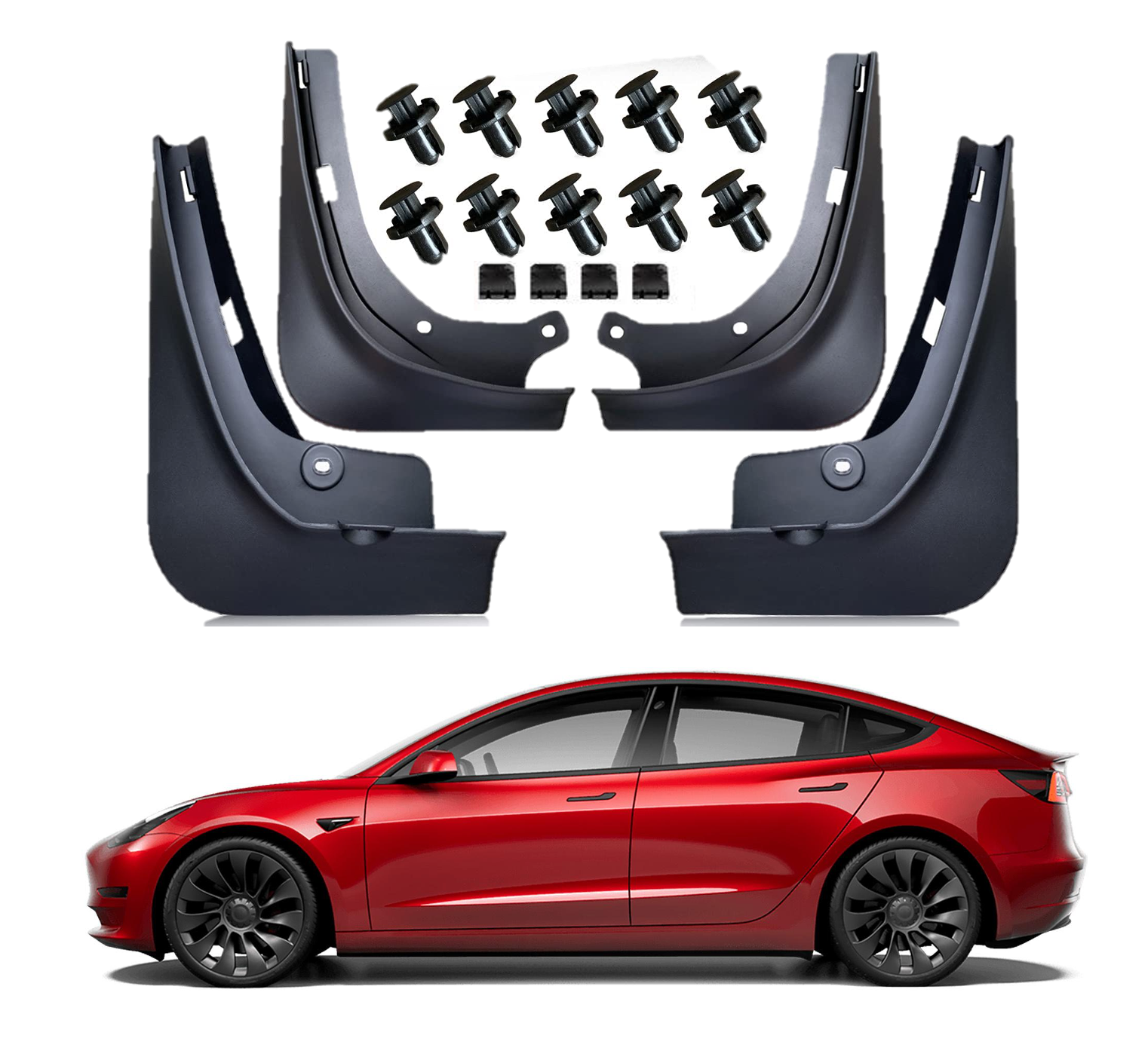 Tesla Model 3: Problème de peinture? La solution: Garde-boues / Mud Flaps  et Wrap! 