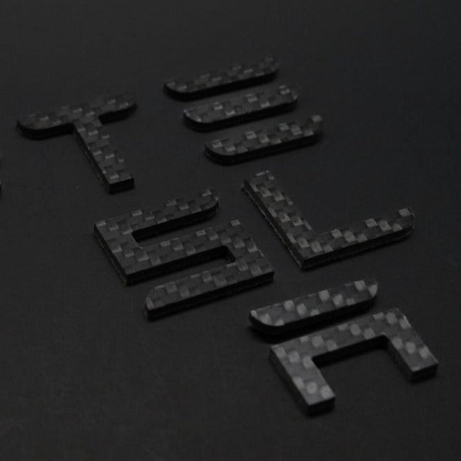 TESLA Matte Carbon Fiber Emblem Logo for Model 3 & Y Hood +Trunk Letter Accessories - iCBL