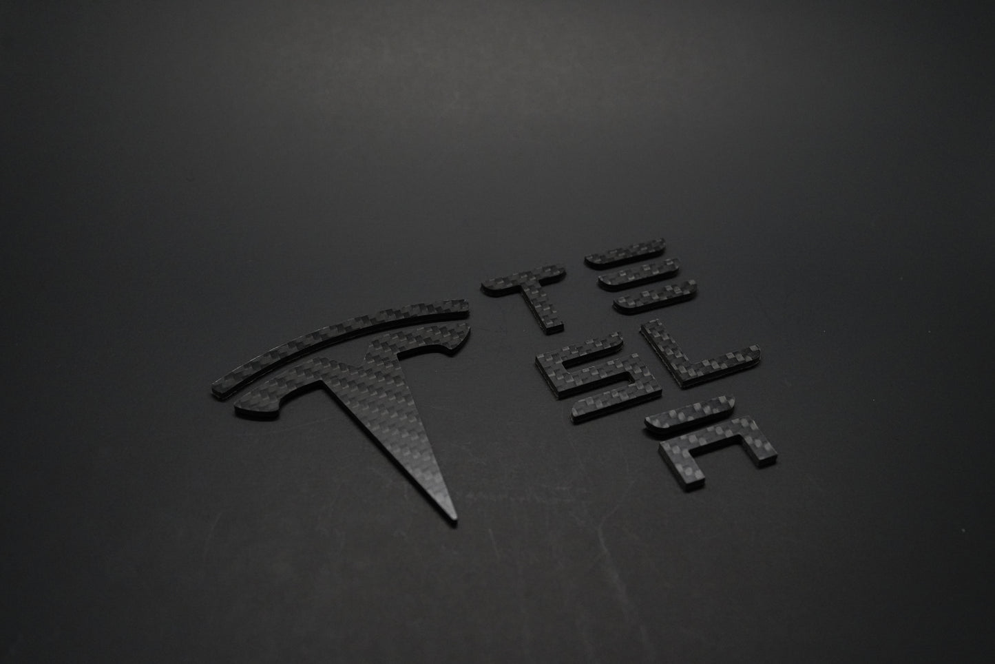TESLA Gloss Carbon Fiber Emblem Logo for Model 3 & Y Hood +Trunk Letter Accessories - iCBL