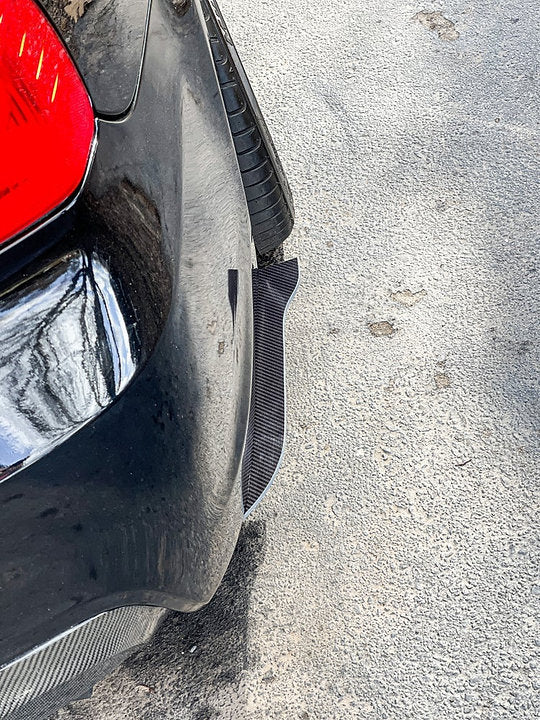 BMW Carbon Fiber Rear Bumper Splitter Extensions Horizontal V2 - iCBL