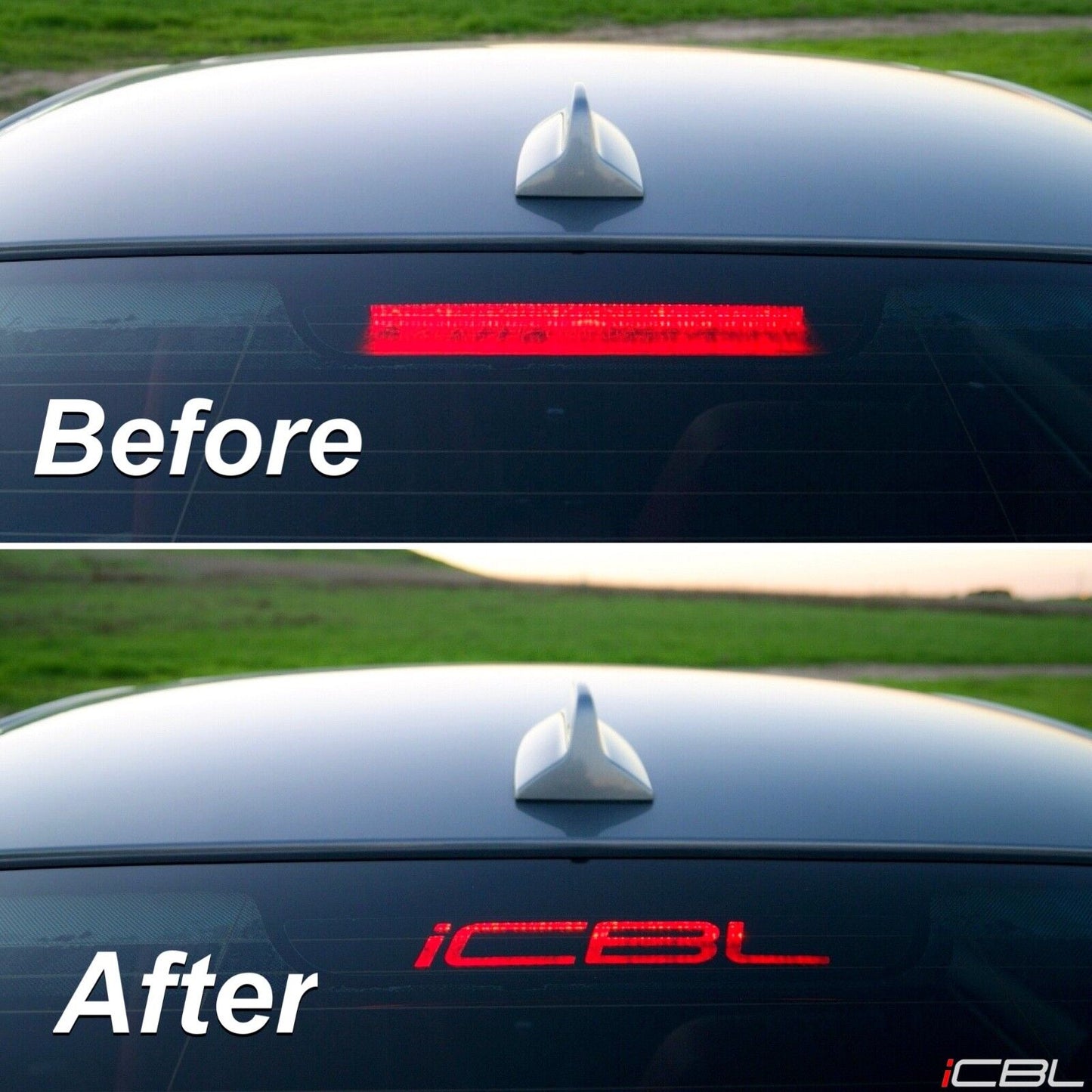 iCBL BMW Brake Light Cover Before and After