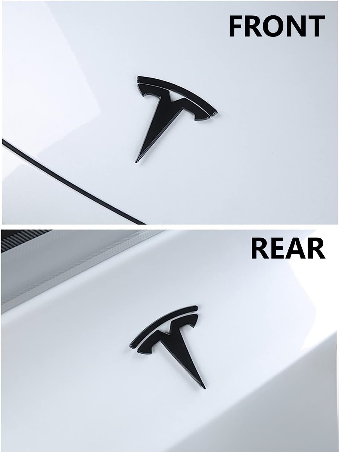 TESLA Metal Gloss and Matte Emblems Logo for Model 3 & Model Y Hood + Trunk in Gold, Red, Gloss and Matte Black - iCBL