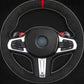 BMW G-Series Alcantara Suede Steering Wheel Cover DIY (White Stripe) G80 G20 G30 M3 M4 M340i - iCBL