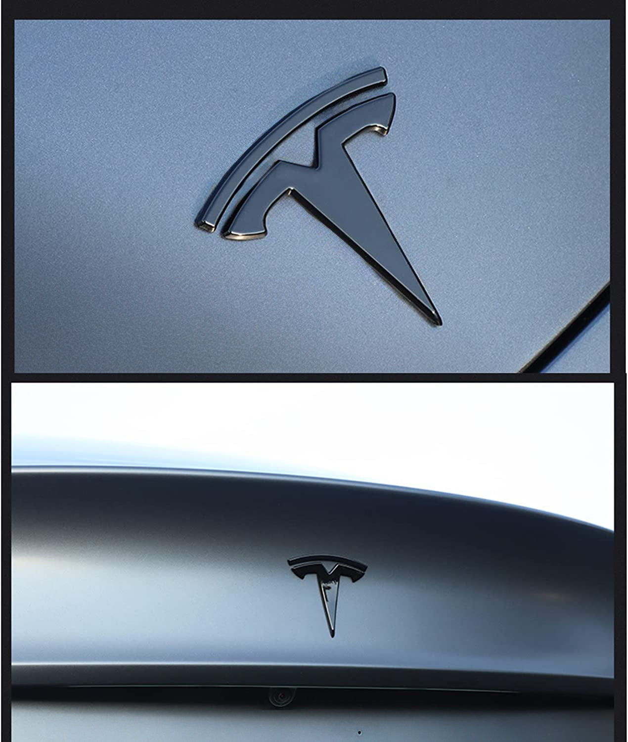 売れ筋 iCBL Model Y Carbon Fiber Emblem Logo for Tesla Front Hood Trunk  Frunk Rear 3D Badge Letter Decal Sticker Set Accessories