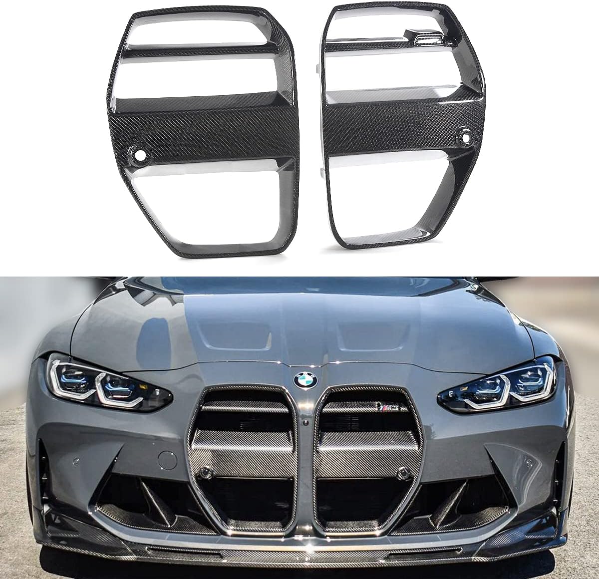 V Style BMW G80 M3 G82 M4 Dry Carbon Fiber Front Grille Grill