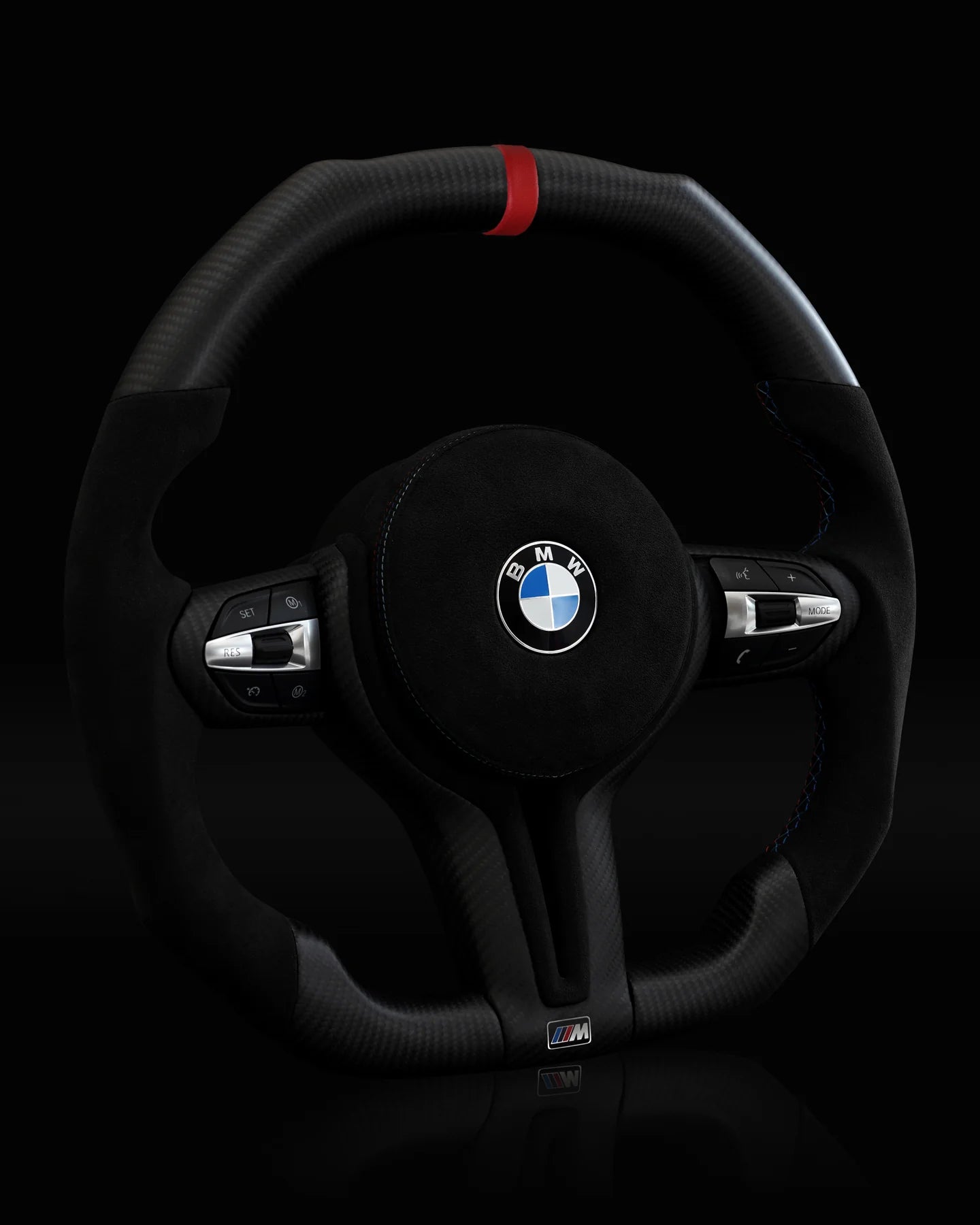 BMW Alcantara Flat Bottom Matte Dry Carbon Fiber Steering Wheel for F Chassis- iCBL's Signature Design for F30 F32 F80 F82 M3 M4 M2 335i 340i 328i 440i 435i - iCBL