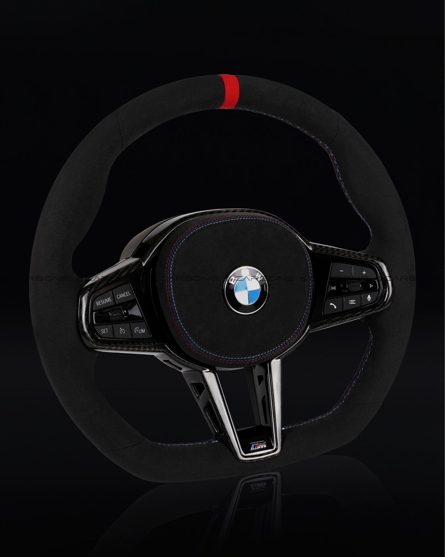 BMW LCI Alcantara Flat Bottom Steering Wheel for G Chassis- CARBONE's Signature Design for G20 G30 G80 G82 M3 M4 M2 M340i