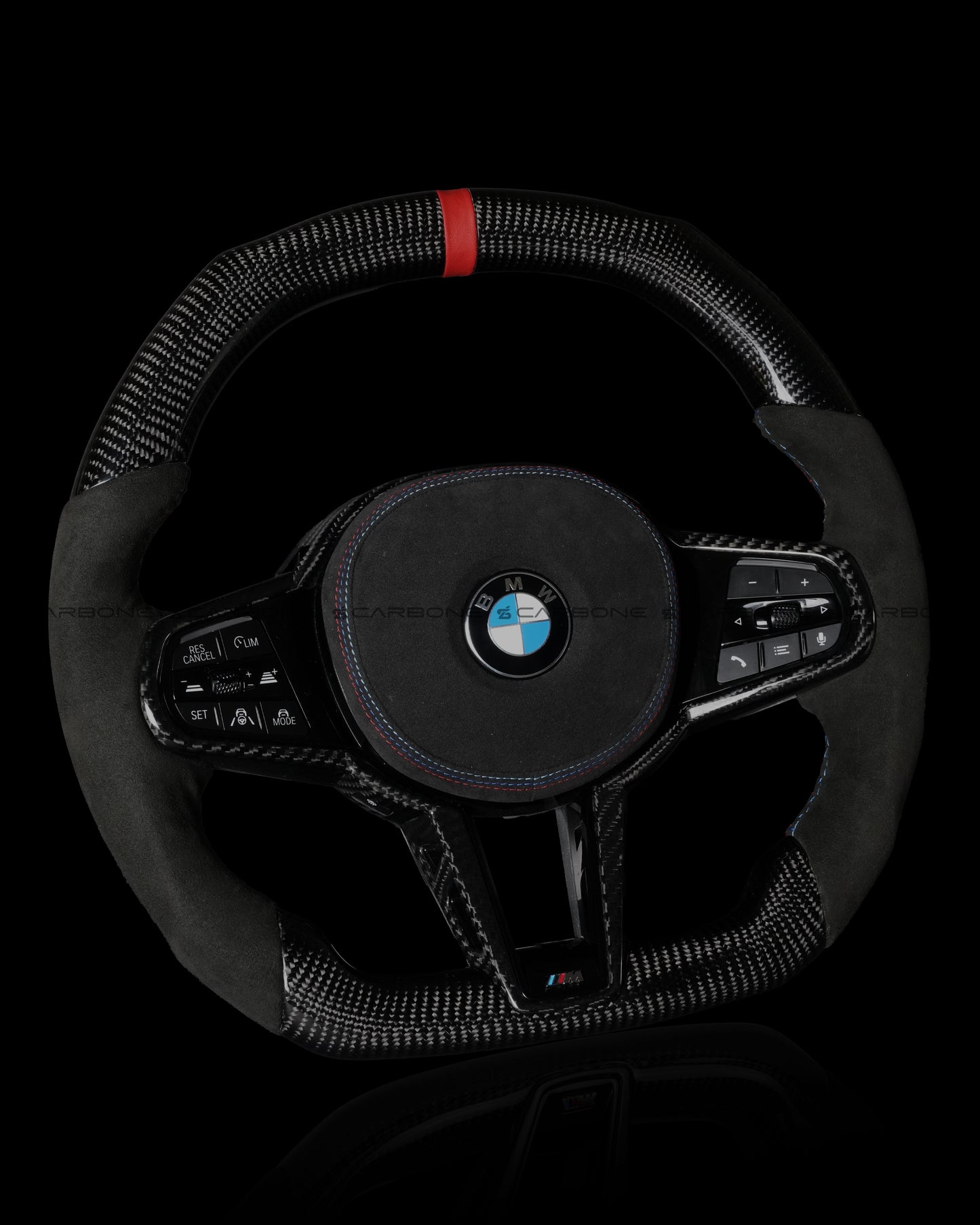 BMW LCI Carbon Fiber / Alcantara Flat Bottom Steering Wheel for G Chassis- CARBONE's CS Signature Design for G20 G30 G80 G82 M3 M4 M2 M340i