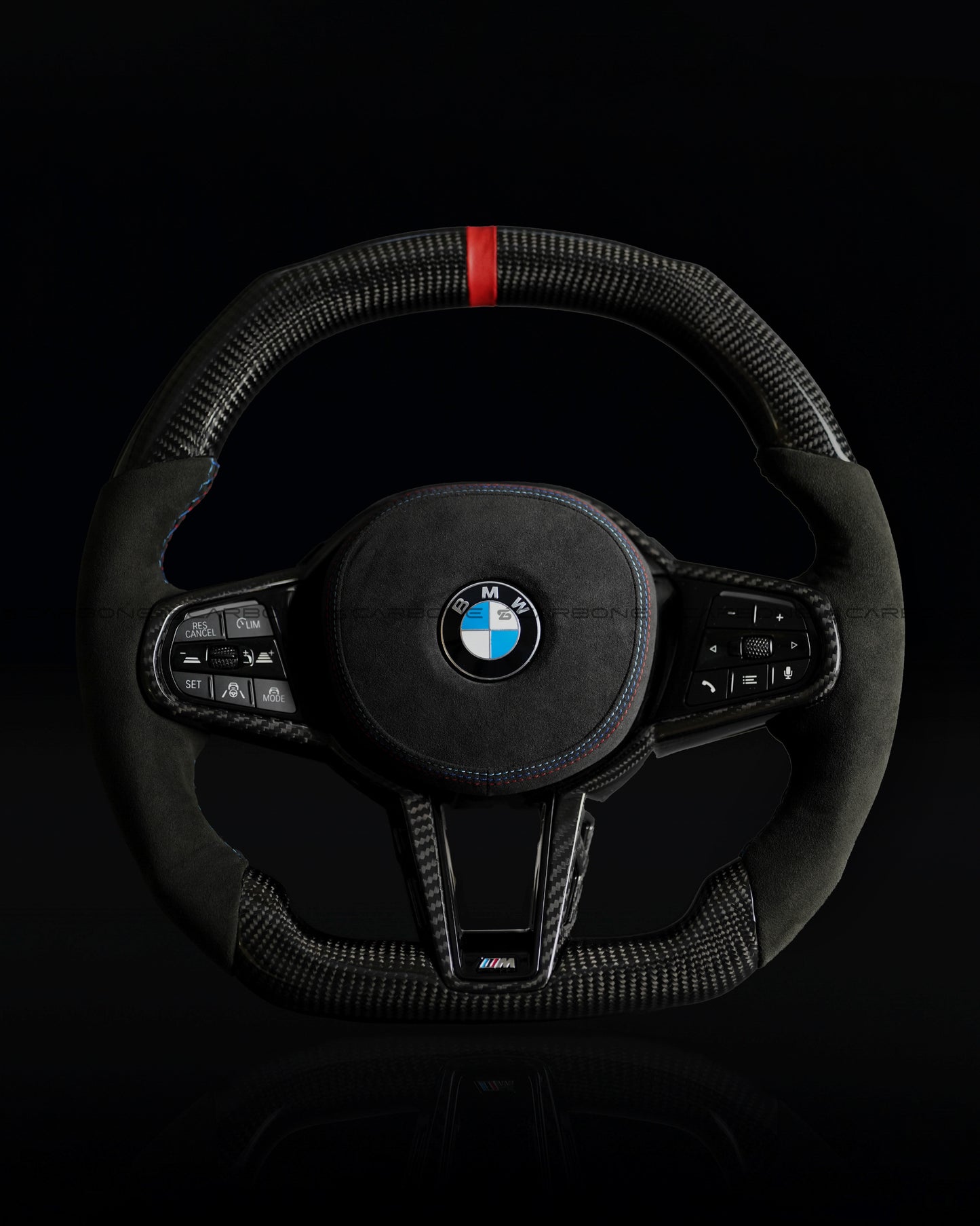 BMW LCI Carbon Fiber / Alcantara Flat Bottom Steering Wheel for G Chassis- CARBONE's CS Signature Design for G20 G30 G80 G82 M3 M4 M2 M340i