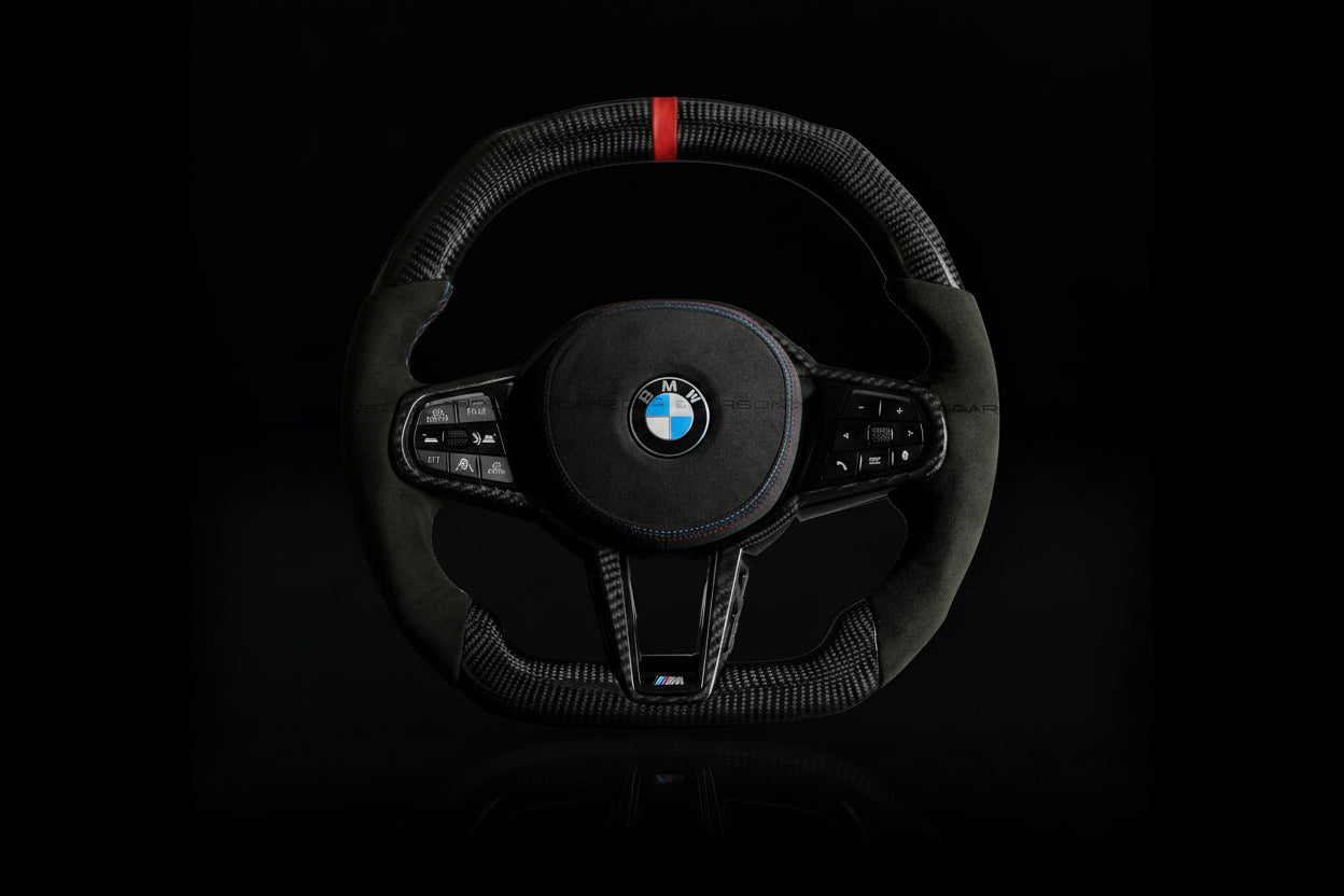 BMW LCI Carbon Fiber / Alcantara Flat Bottom Steering Wheel for G Chassis- CARBONE's CS Signature Design for G20 G30 G80 G82 M3 M4 M2 M340i - iCBL