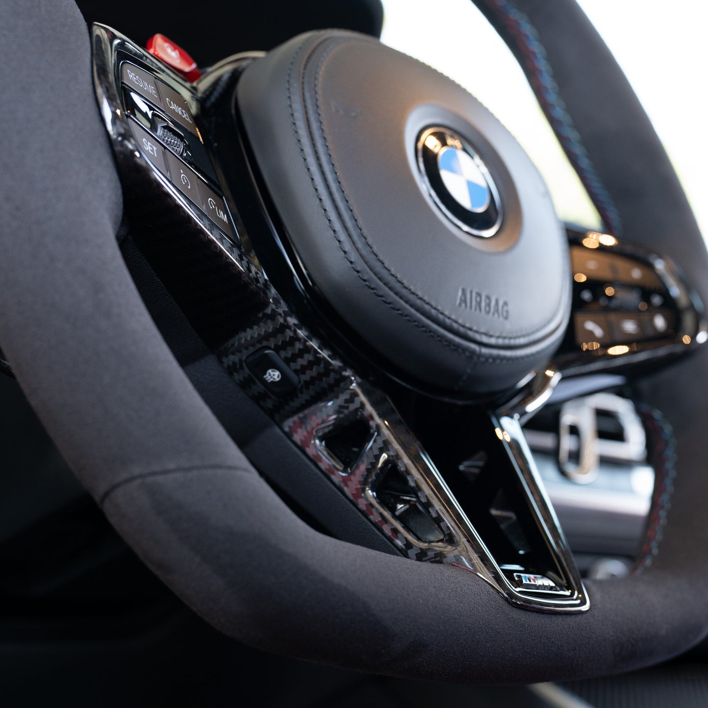 BMW LCI Alcantara Flat Bottom Steering Wheel for G Chassis- CARBONE's CS Signature Design for G20 G30 G80 G82 M3 M4 M2 M340i