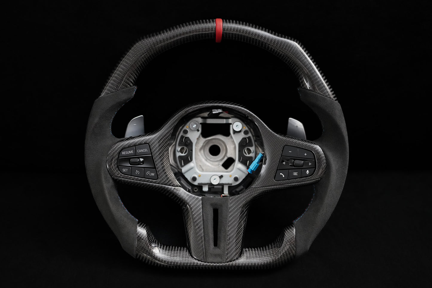 BMW Alcantara Flat Bottom Carbon Fiber Steering Wheel for G Chassis- iCBL's Signature Design for G20 G30 G80 G82 F90 M3 M4 M2 M340i M8 - iCBL