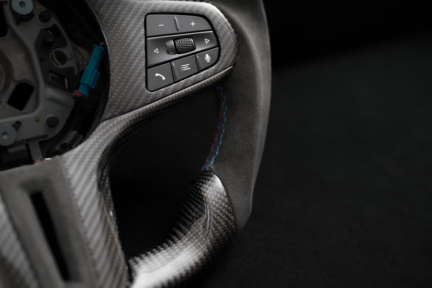 BMW Alcantara Flat Bottom Carbon Fiber Steering Wheel for G Chassis- iCBL's Signature Design for G20 G30 G80 G82 F90 M3 M4 M2 M340i M8 - iCBL