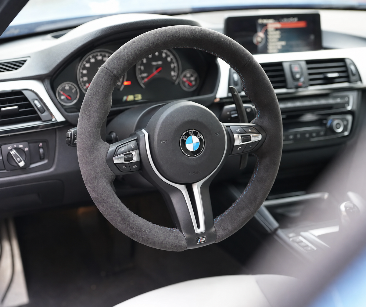 BMW F-Series Alcantara Suede Steering Wheel Cover DIY (Plain) - iCBL