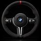 BMW F-Series Alcantara Suede Steering Wheel Cover DIY (Red Stripe) - iCBL
