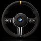 BMW F-Series Alcantara Suede Steering Wheel Cover DIY (Yellow Stripe) - iCBL