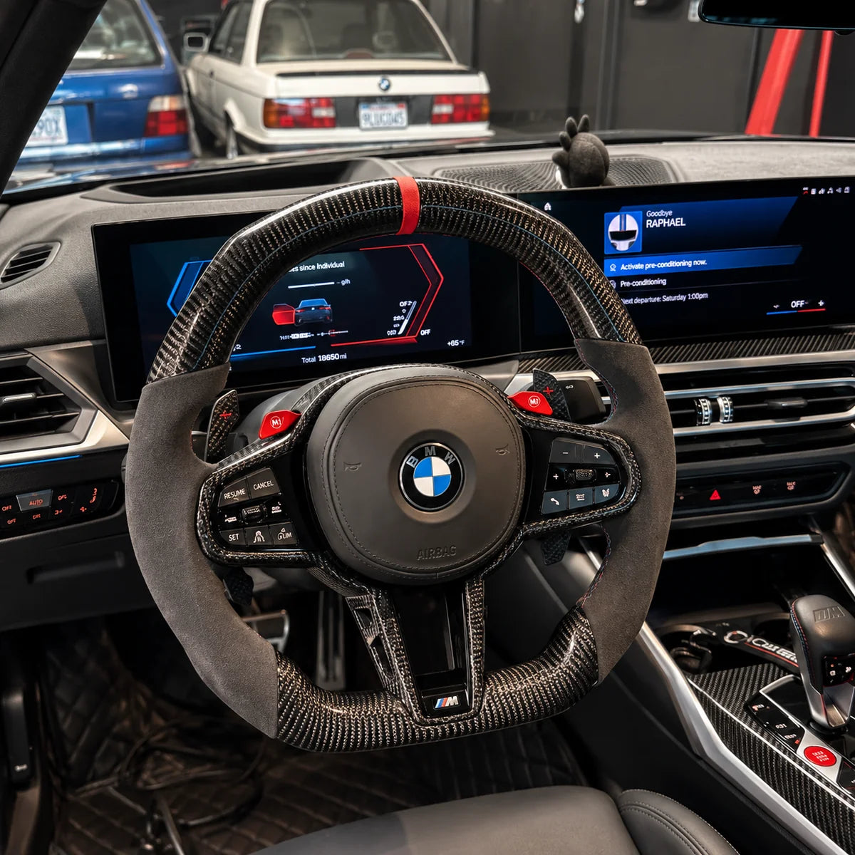 BMW LCI Carbon Fiber / Alcantara Flat Bottom Steering Wheel for G Chassis- CARBONE's CS Signature Design for G20 G30 G80 G82 M3 M4 M2 M340i - iCBL