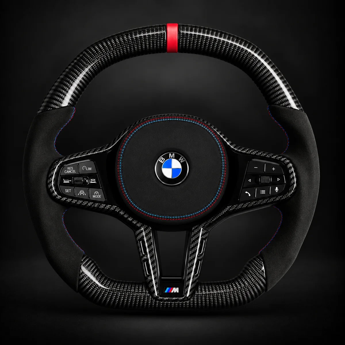 BMW LCI Carbon Fiber / Alcantara Flat Bottom Steering Wheel for G Chassis- CARBONE's CS Signature Design for G20 G30 G80 G82 M3 M4 M2 M340i - iCBL