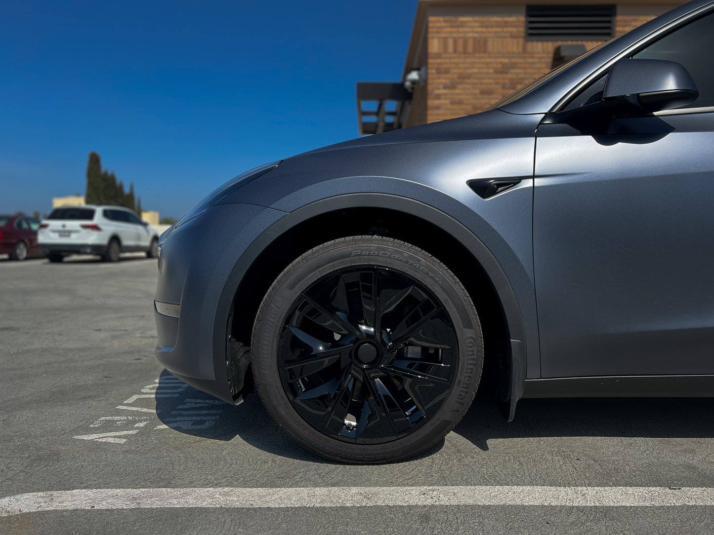 Tesla Model Y Wheel Covers Front & Rear OEM Gemini Style Matte and Gloss Black 2017-2023 (4PCS) - iCBL