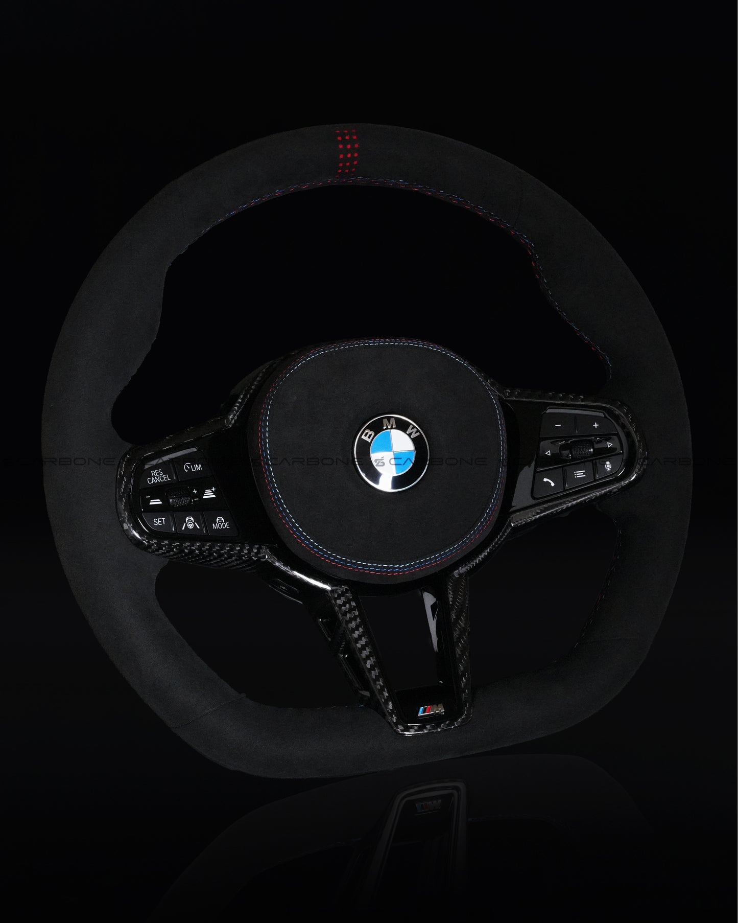 BMW LCI Alcantara Flat Bottom Steering Wheel for G Chassis- CARBONE's CS Signature Design for G20 G30 G80 G82 M3 M4 M2 M340i