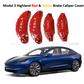 Tesla Model 3 Highland Brake Caliper Covers Aluminum Front & Rear RED and Yellow 24+ (4PCS) - iCBL