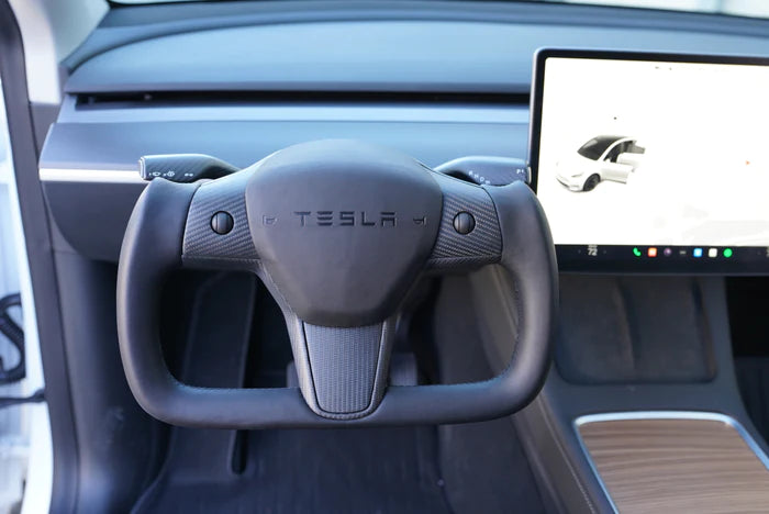 Tesla Element Sixth Element TESLA MODEL Y / MODEL 3 BLACK LEATHER DRY CARBON PLAID S ...