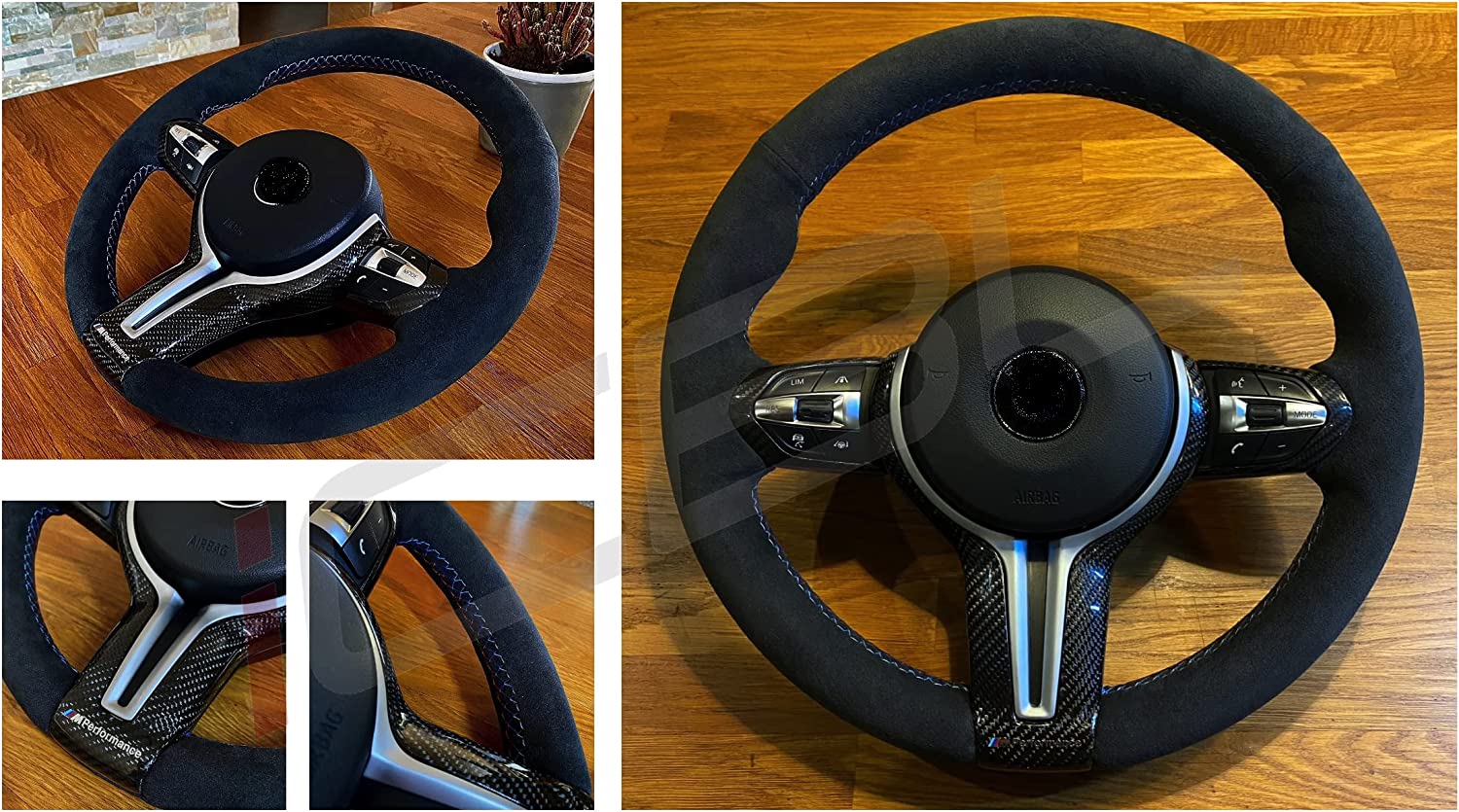 BMW F-Series Alcantara Suede Steering Wheel Cover DIY (Plain) - iCBL