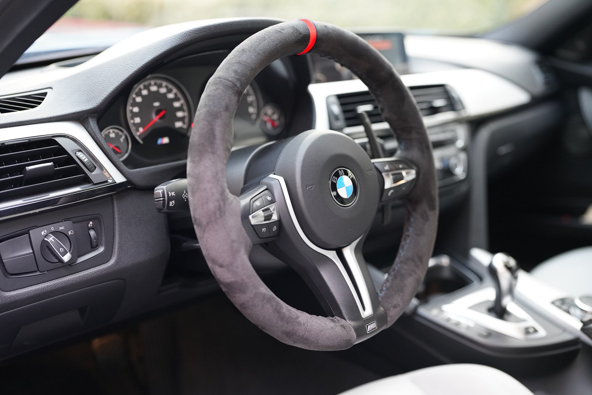 BMW F-Series Alcantara Suede Steering Wheel Cover DIY (Red Stripe) for BMW 3  series, 4 Series, M2 M3, M4, M5 335i 328i 340i – iCBL