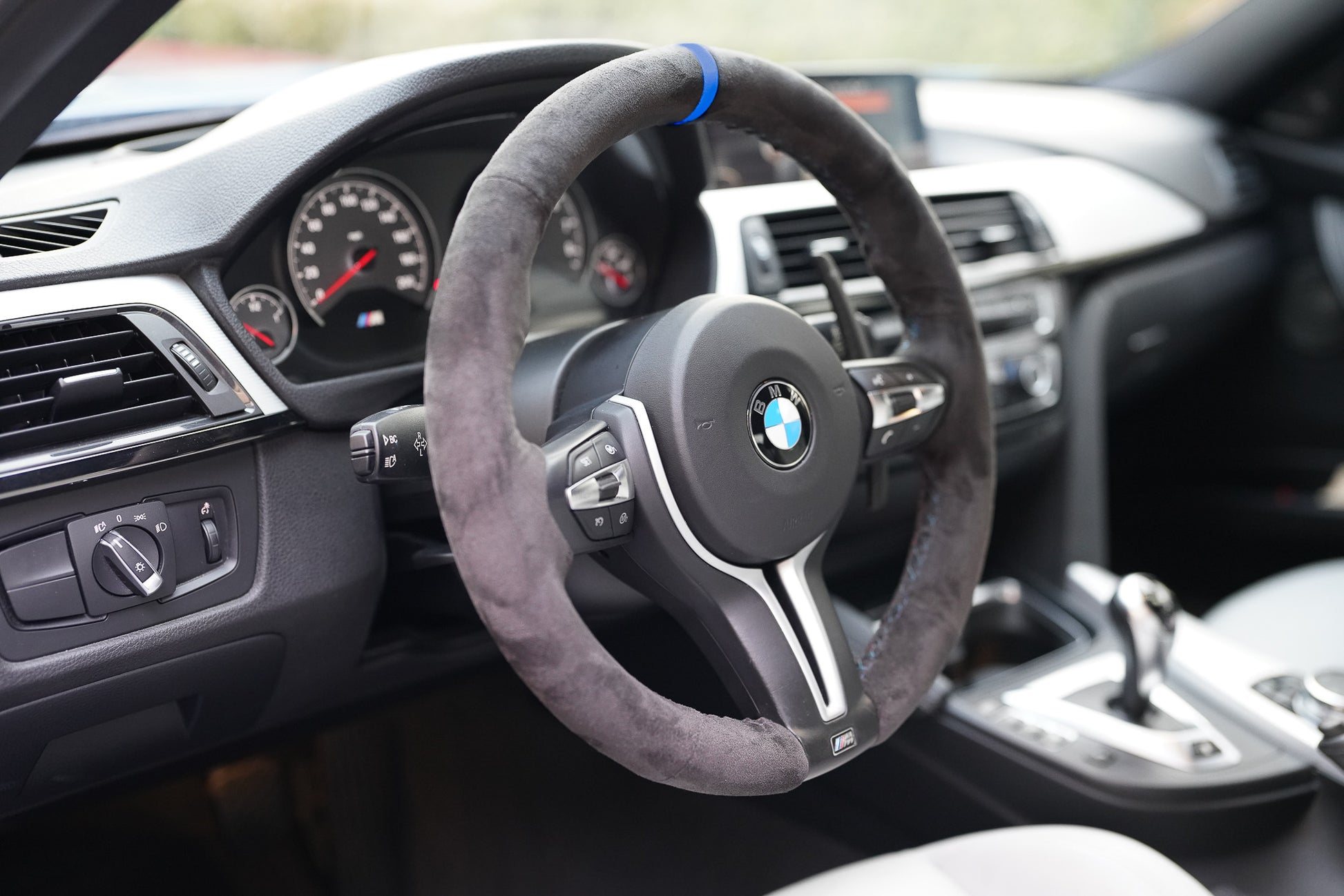 BMW F-Series Alcantara Suede Steering Wheel Cover DIY (Blue Stripe) – iCBL