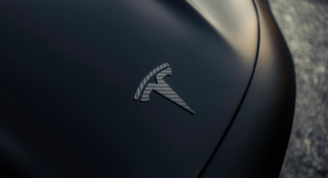 Tesla Model Y Model 3 Carbon Fiber Emblem Logo