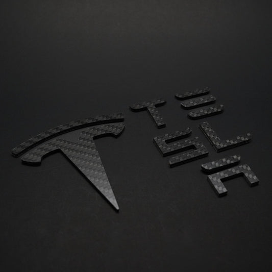 Tesla Model Y 3 Carbon Fiber Emblem
