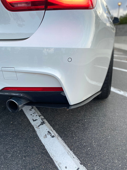 BMW F30 Carbon Fiber Rear Bumper Extensions Splitters Diffuser - iCBL