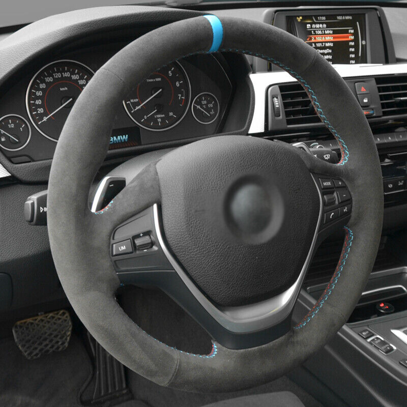 BMW F-Series Alcantara Suede Steering Wheel Cover DIY (Red Stripe