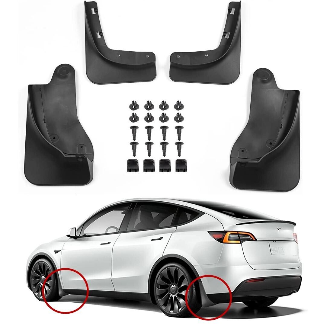 Mud Flaps Splash Guards For Tesla Model Y (2019-2024) - All Weather Protection