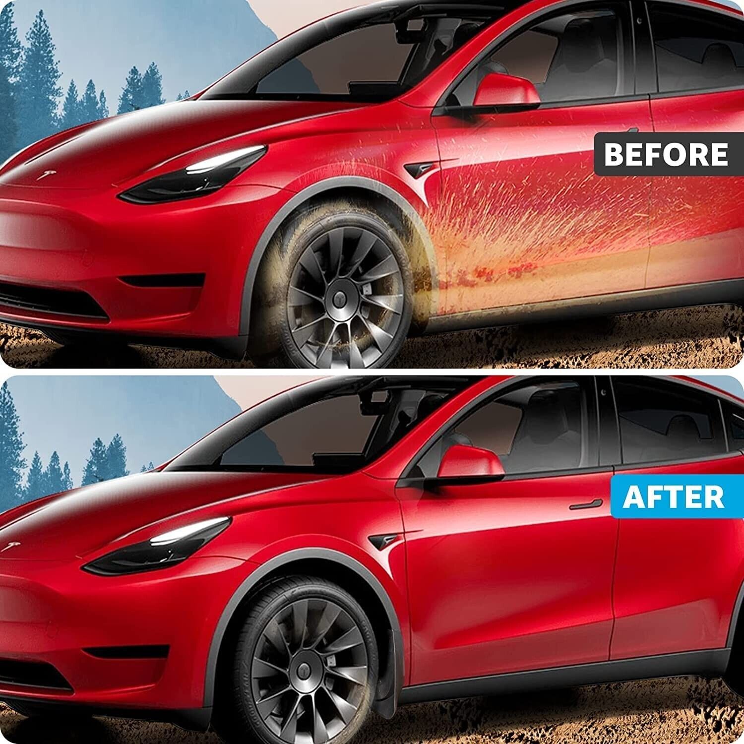 Model Y Tesla Mud Flaps Splash Guards Winter Vehicle Protection No Holes 4  Pcs