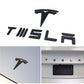 TESLA Gloss Carbon Fiber Emblem Logo for Model 3 & Y Hood +Trunk Letter Accessories - iCBL