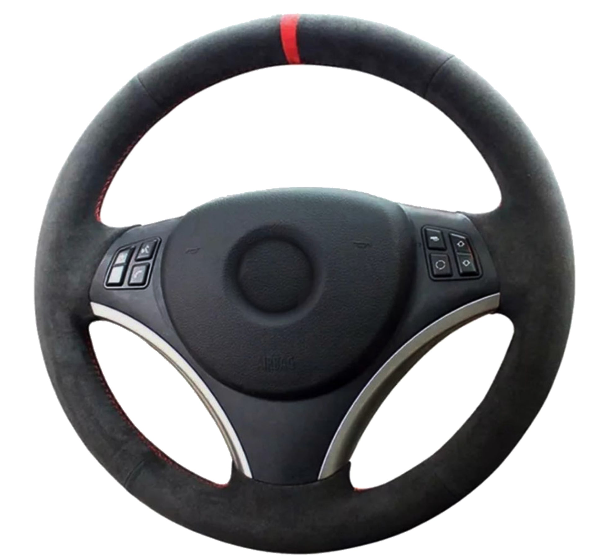 BMW F-Series Alcantara Suede Steering Wheel Cover DIY (Red Stripe)